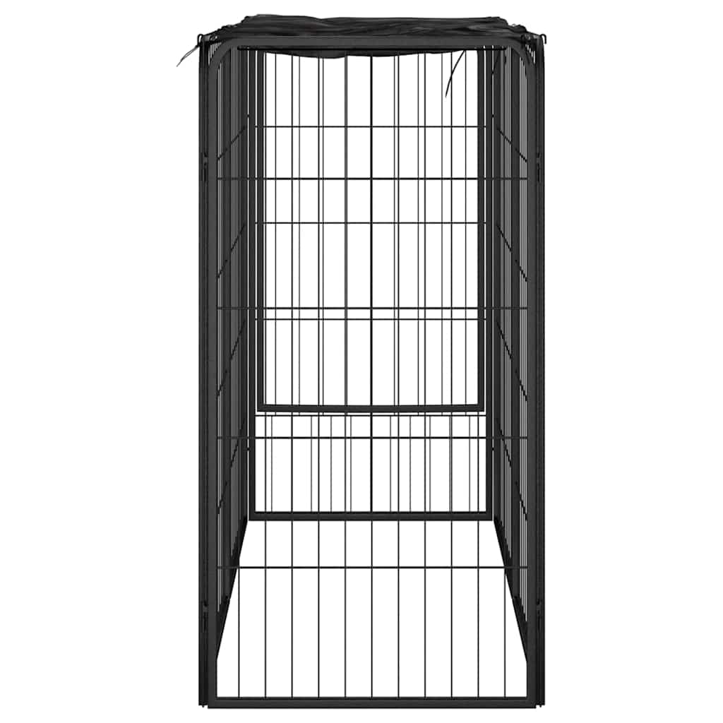 Vidaxl -Hundezwinger 6 Paneele 50 x 100 cm Pulver -Stahlschwarz