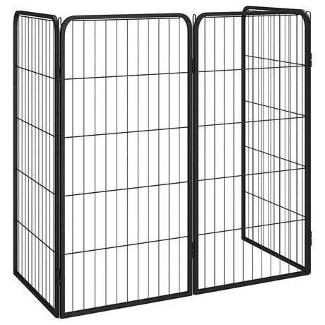 Vidaxl -Hundezwinger 4 Paneele 50 x 100 cm Pulver -Stahlschwarz