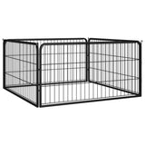 Vidaxl -Hund Kennel 4 Paneele 100x50 cm Pulver -Stahlschwarz