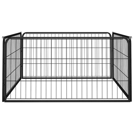 Vidaxl -Hund Kennel 4 Paneele 100x50 cm Pulver -Stahlschwarz