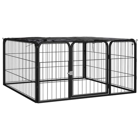 Vidaxl -Hund Kennel 4 Paneele 100x50 cm Pulver -Stahlschwarz
