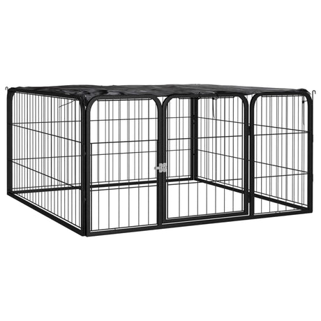 Vidaxl -Hund Kennel 4 Paneele 100x50 cm Pulver -Stahlschwarz