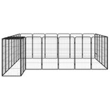 Vidaxl -Hundezwinger 26 Paneele 50 x 100 cm Pulver -Stahlschwarz Schwarz