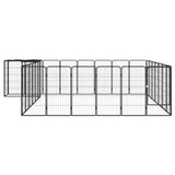 Vidaxl -Hundezwinger 30 Paneele 50 x 100 cm Pulver -Stahlschwarz
