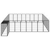 Vidaxl -Hund Kennel 34 Paneele 50 x 100 cm Pulver -Stahlschwarz