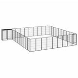 VIDAXL -Hund Kennel 42 Paneele 50 x 100 cm Pulver -Stahlschwarz