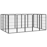 Vidaxl -Hund Kennel 16 Paneele 50 x 100 cm Pulver -Stahlschwarz