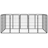 Vidaxl Hundehütte 16 Paneele 50 x 100 cm pulverbeschichteter Stahl schwarz