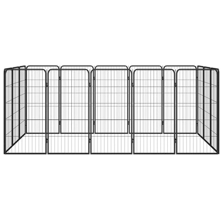 Vidaxl Hundehütte 16 Paneele 50 x 100 cm pulverbeschichteter Stahl schwarz
