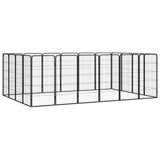 Vidaxl -Hundezwinger 20 Paneele 50 x 100 cm Pulver -Stahlschwarz