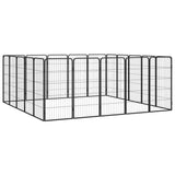 Vidaxl -Hundezwinger 20 Paneele 50 x 100 cm Pulver -Stahlschwarz