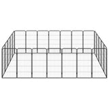 Vidaxl -Hundezwinger 24 Paneele 50 x 100 cm Pulver -Stahlschwarz