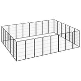 Vidaxl -Hundezwinger 28 Panels 50 x 100 cm Pulver -Stahlschwarz Schwarz