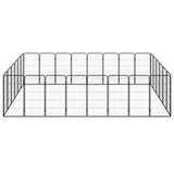 Vidaxl -Hundezwinger 28 Panels 50 x 100 cm Pulver -Stahlschwarz Schwarz