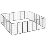Vidaxl -Hundezwinger 28 Panels 50 x 100 cm Pulver -Stahlschwarz Schwarz