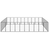 Vidaxl -Hundezwinger 36 Paneele 50 x 100 cm Pulver -Stahlschwarz