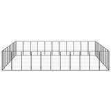 Vidaxl -Hundezwinger 40 Paneele 50 x 100 cm Pulver -Stahlschwarz