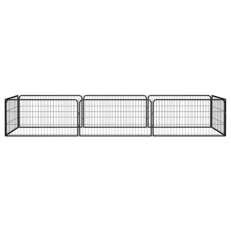 VidaXL Hundehütte 8 Paneele 100x50 cm pulverbeschichteter Stahl schwarz