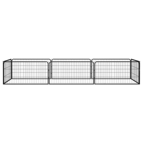 Vidaxl -Hund Kennel 8 Paneele 100x50 cm Pulver -Stahlschwarz