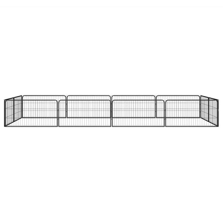 Vidaxxl Hundehütte 12 Paneele 100x50 cm pulverbeschichteter Stahl schwarz