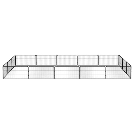 VidaXL Hundehütte 16 Paneele 100x50 cm pulverbeschichteter Stahl schwarz