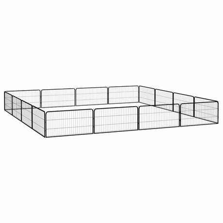 VidaXL Hundehütte 16 Paneele 100x50 cm pulverbeschichteter Stahl schwarz