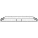 Vidaxl -Hundezwinger 24 Paneele 100x50 cm Pulver -Stahlschwarz