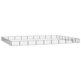 Vidaxl -Hund Kennel 32 Paneele 100x50 cm Pulver -Stahlschwarz