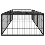Vidaxl -Hund Kennel 8 Paneele 100x50 cm Pulver -Stahlschwarz