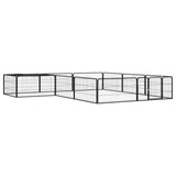 Vidaxl -Hunde Zwinger 12 Paneele 100x50 cm Pulver -Stahlschwarz