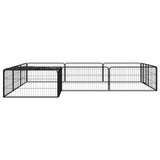 Vidaxl -Hunde Zwinger 12 Paneele 100x50 cm Pulver -Stahlschwarz