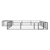 Vidaxl -Hund Kennel 16 Paneele 100x50 cm Pulver -Stahlschwarz