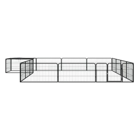 Vidaxl -Hund Kennel 16 Paneele 100x50 cm Pulver -Stahlschwarz