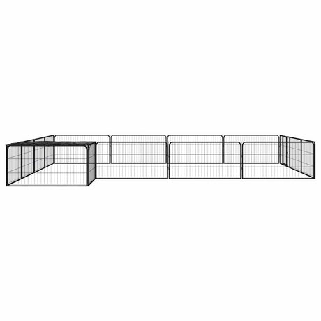 VidaXL Hundehütte 16 Paneele 100x50 cm pulverbeschichteter Stahl schwarz