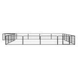 Vidaxl -Hundezwinger 20 Paneele 100x50 cm Pulver -Stahlschwarz