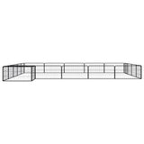 Vidaxl -Hundezwinger 20 Paneele 100x50 cm Pulver -Stahlschwarz