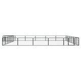 Vidaxl -Hundezwinger 24 Paneele 100x50 cm Pulver -Stahlschwarz