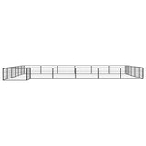 Vidaxl -Hundezwinger 24 Paneele 100x50 cm Pulver -Stahlschwarz
