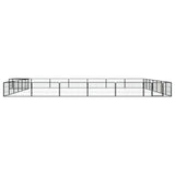 Vidaxl -Hund Kennel 28 Paneele 100x50 cm Pulver -Stahlschwarz