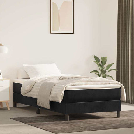 Vidaxl pocketveringmatras medium 90x200x20 cm fluweel zwart