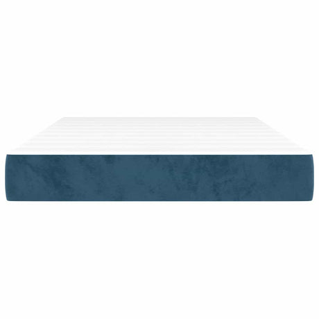 Vidaxl pocketveringmatras medium 120x200x20 cm fluweel donkerblauw