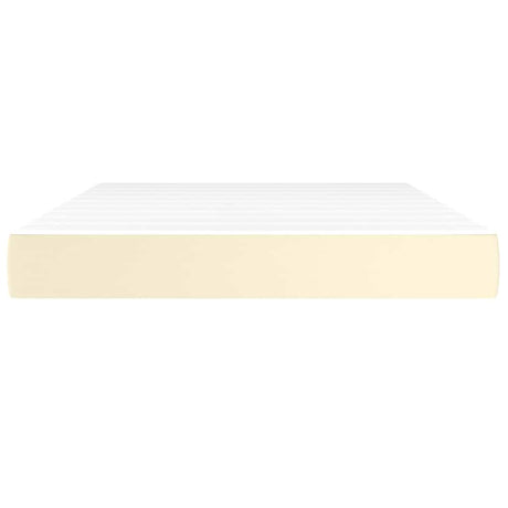 Vidaxl pocketveringmatras medium 140x190x20 cm kunstleer crèmekleurig