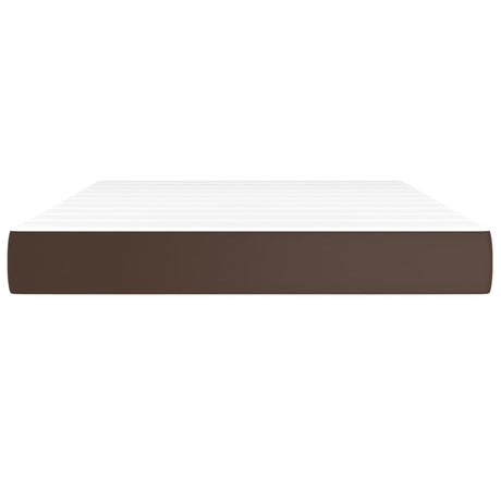 Vidaxl pocketveringmatras medium 140x190x20 cm kunstleer bruin