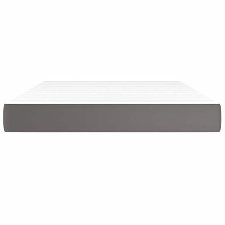 Vidaxl pocketveringmatras medium 140x190x20 cm kunstleer grijs