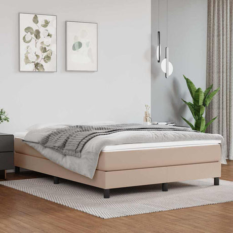 Vidaxl pocketveringmatras medium 140x190x20 cm kunstleer cappuccinokleurig