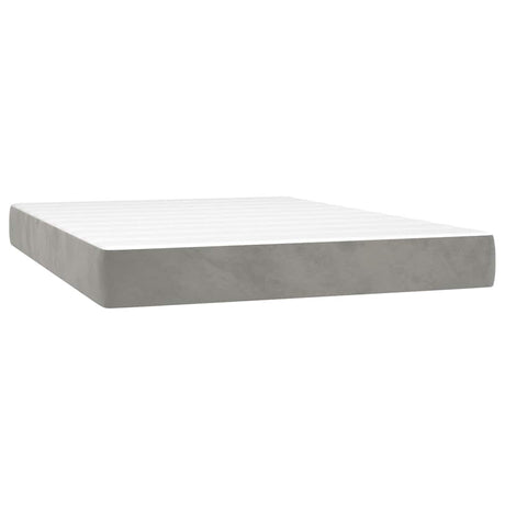 Vidaxl pocketveringmatras medium 140x200x20 cm fluweel lichtgrijs