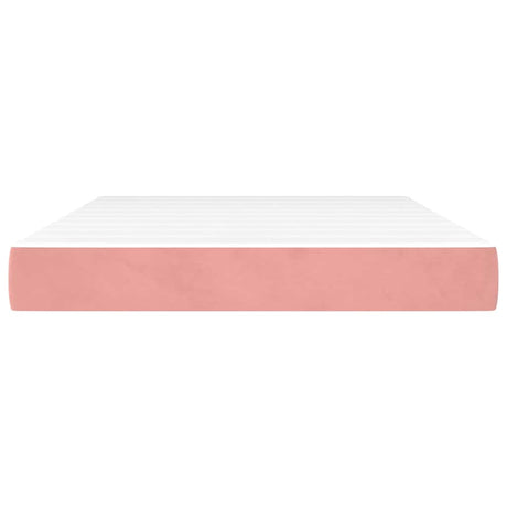 Vidaxl pocketveringmatras medium 140x200x20 cm fluweel roze