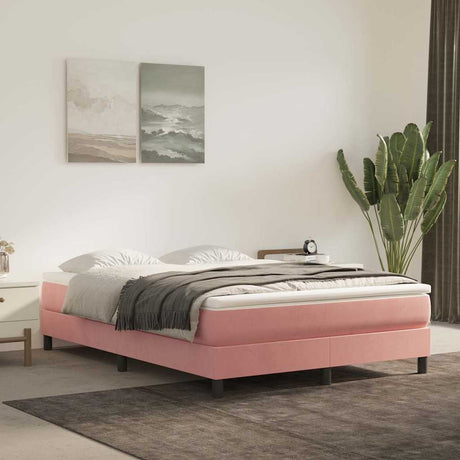 Vidaxl pocketveringmatras medium 140x200x20 cm fluweel roze