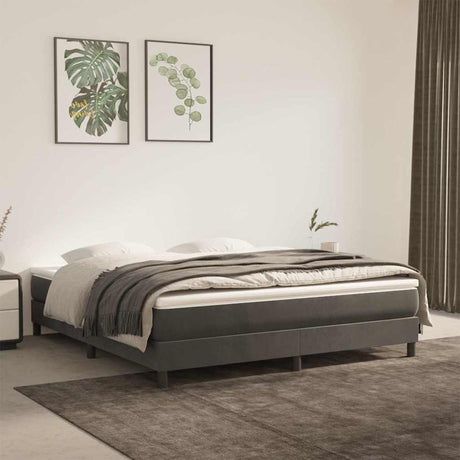 Vidaxl pocketveringmatras medium 160x200x20 cm fluweel donkergrijs