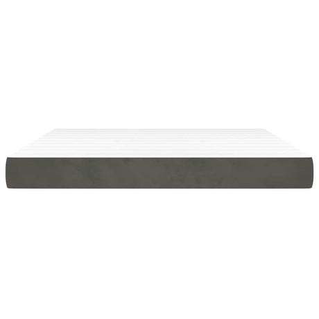 Vidaxl pocketveringmatras medium 180x200x20 cm fluweel donkergrijs
